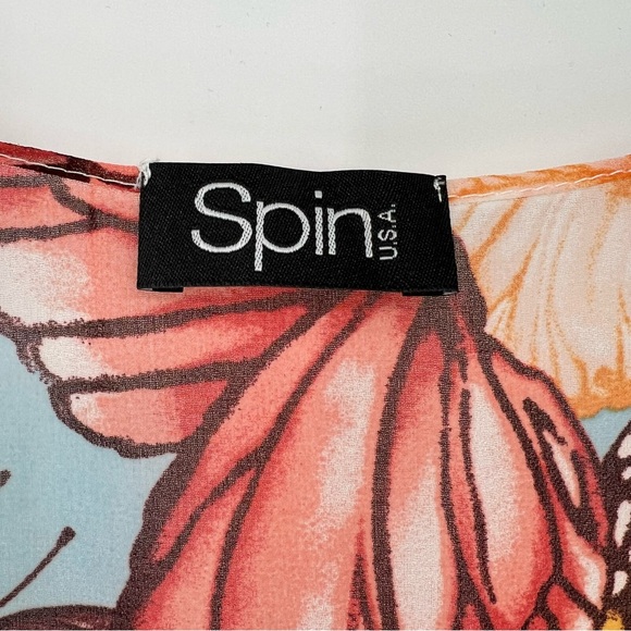 Spin Womens Kimono Plus Size Butterfly Print Multicolored Sheer Flowy NEW - Picture 7 of 8